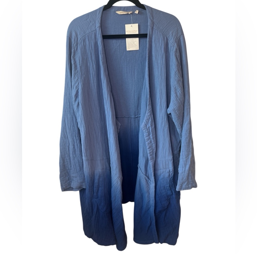 NWT Soft Surroundings Open Front Draped Gauzey Cardigan - Picture 2 of 7